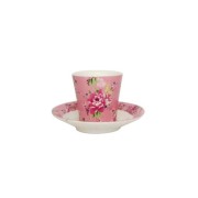 茶杯・茶托セット 牡丹 小(ピンク)