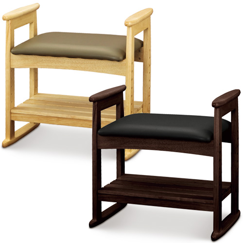 チェア 肘付き チェア ナチュラル/ダークブラウン ロータイプ 高さ調節可能 肘付チェアー 肘付きスツール 可動式  チェア イス 椅子 角がない 安心仕様 玄関ベンチ キッチン 腰掛け 玄関 テイスト【送料込み】 新生活