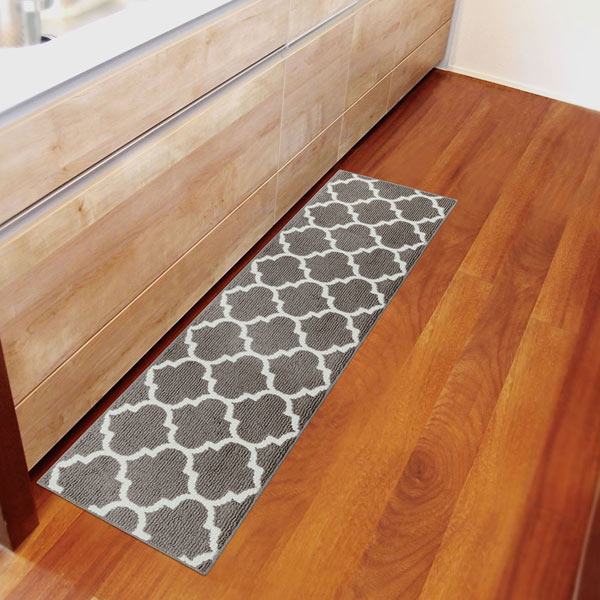 休足インテリアマット　45x180cm モロッカングレー モロッカンブルー キッチンマット