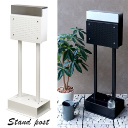 スタンドポスト 白 ブラック 黒 スタンド 置き型ポスト 新聞受け おしゃれ 郵便ポスト 1台 スタンド 一戸建て 郵便受け 鍵付き 錆びにくい加工 ポスト 大容量 大きい ステンレス 北欧 アンティーク風 置き型ポスト おしゃれ/通販/送料無料 【送料込み】 新生活