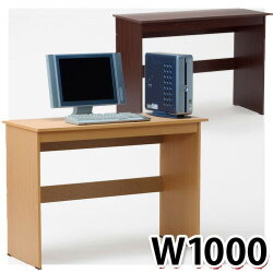 ワイドタイプオールウッドPCデスクPW-10000 幅100cm パソコンデスク シンプルデスク 事務用デスク 木目 ブラウン 茶 W100 ボックス型 木製/薄型/通販/送料無料 AWL【送料込み】 新生活