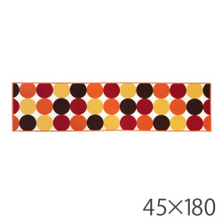 キッチンマット ミラクルドット　インテリアマット　45×180cm オレンジ グリーン