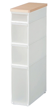 スリムタイプ　耐熱木天板　4段　TS-121WT ホワイト