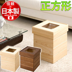【代金引換不可】桐製ダストボックス　正方形