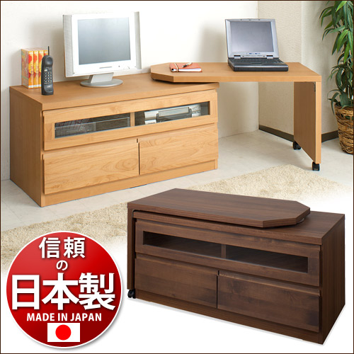 【代金引換不可】伸縮テレビ台 幅107×166cm 回転盤付き