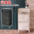 郵便ポスト 幅40cm Oliveオリーブ 屋外用スタンドポスト 高さ90cm 大口の投函口で大きいサイズも入る郵便受け 南京錠が使える大容量の収納あり 宅配ボックスとしても使える多機能フレンチカントリー調デザインの据え置き型ポスト かわいい人気のホワイト色 送料無料 組立不要