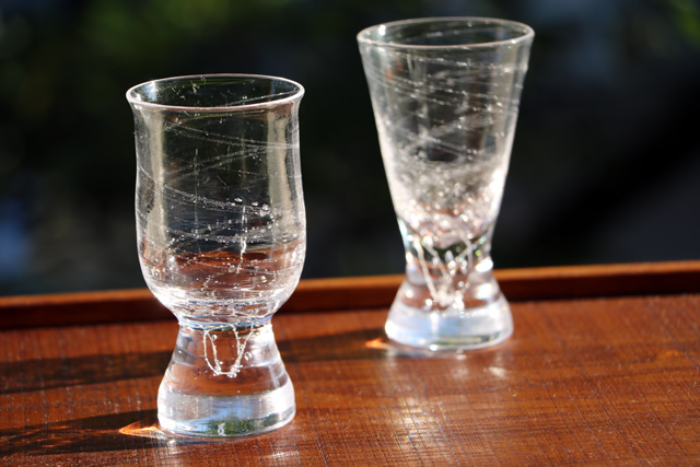 ガラス猪口　冷酒グラス　食前酒　早崎勲　吹きガラス