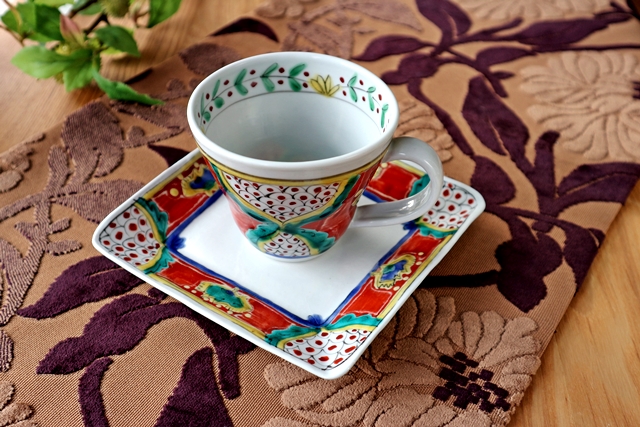 カップ＆ソーサー 磁器 九谷焼 永井麻美子 色絵鳥文カップ