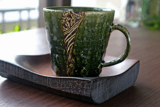 マグカップ　陶器　棚橋淳　織部