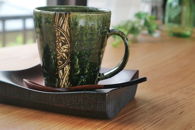 棚橋淳　織部　マグカップ