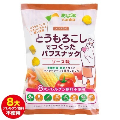 とうもろこしでつくったパフスナック　ソース味