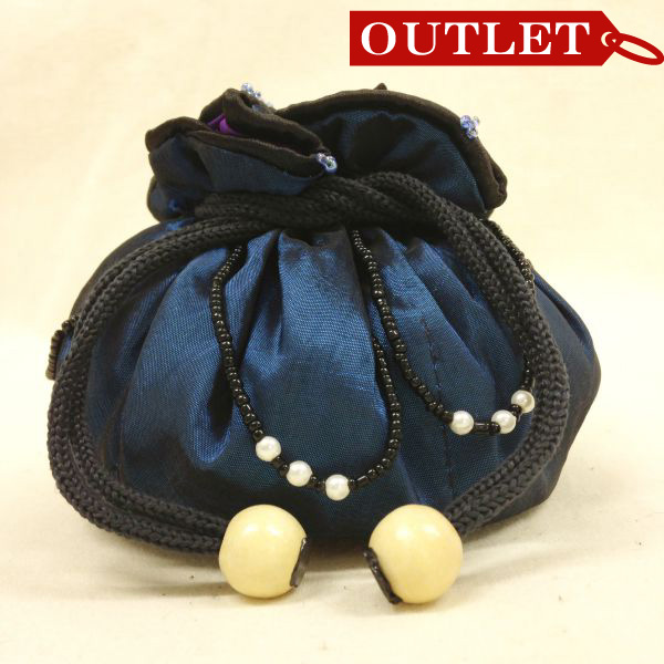 【特価】【アウトレットセール】(b326-01)_バッグ_巾着ポーチ（藍色/紫)