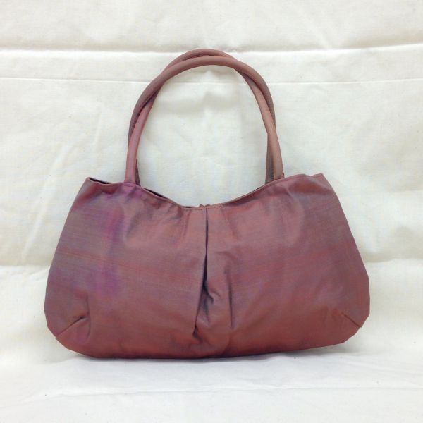 【特価】【アウトレットセール】(b017-02)_バッグ_シルク刺繍バッグ(茶)