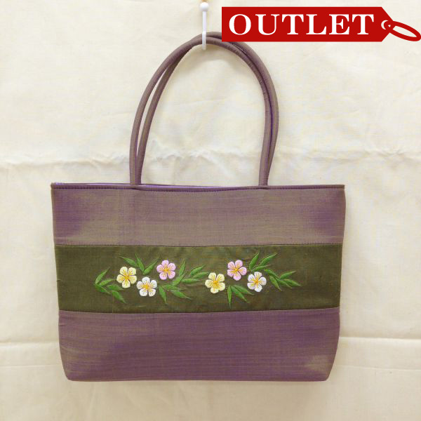 【特価】【アウトレットセール】(b050-01)_バッグ_シルク刺繍バッグ（紫)