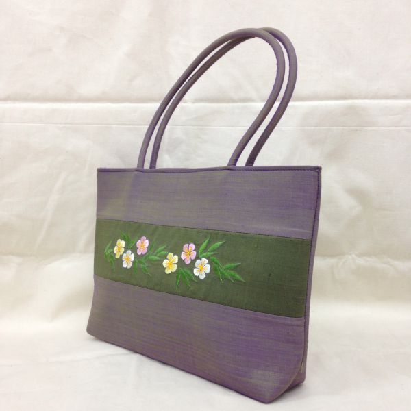 【特価】【アウトレットセール】(b050-03)_バッグ_シルク刺繍バッグ（紫)