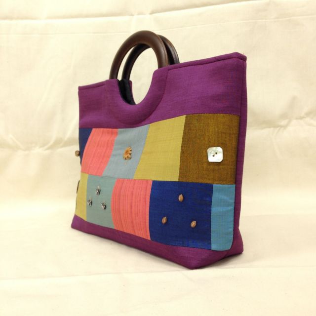 【特価】【アウトレットセール】(b189-02)_バッグ_ボタンバッグ（紫）