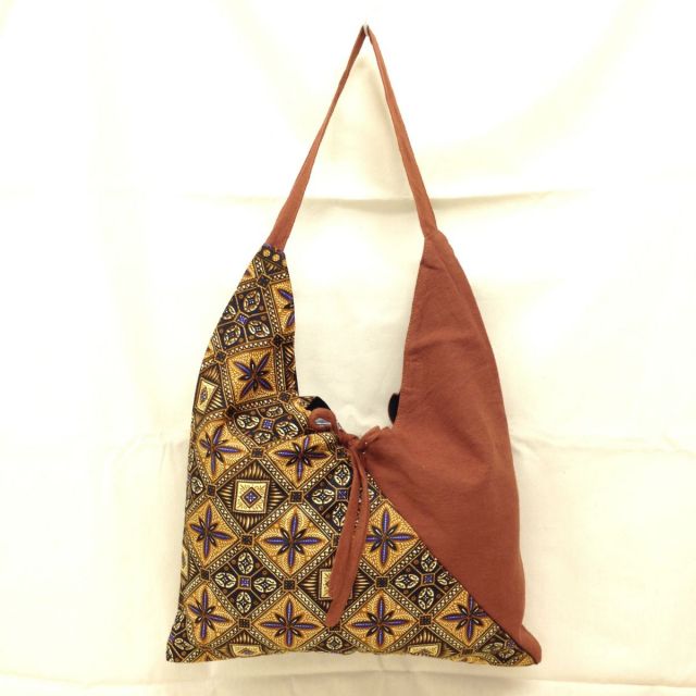 【特価】【アウトレットセール】(b206-04)_バッグ_バティックバッグ（濃茶&ブルー・茶）