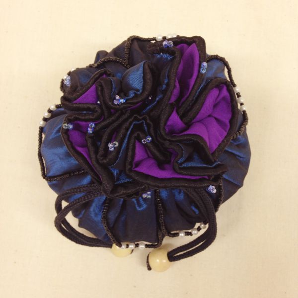 【特価】【アウトレットセール】(b326-02)_バッグ_巾着ポーチ（藍色/紫)