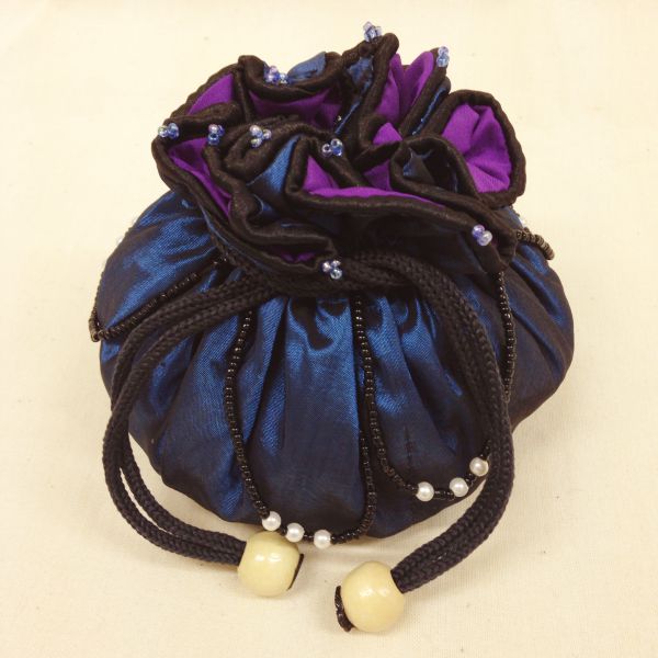 【特価】【アウトレットセール】(b326-03)_バッグ_巾着ポーチ（藍色/紫)