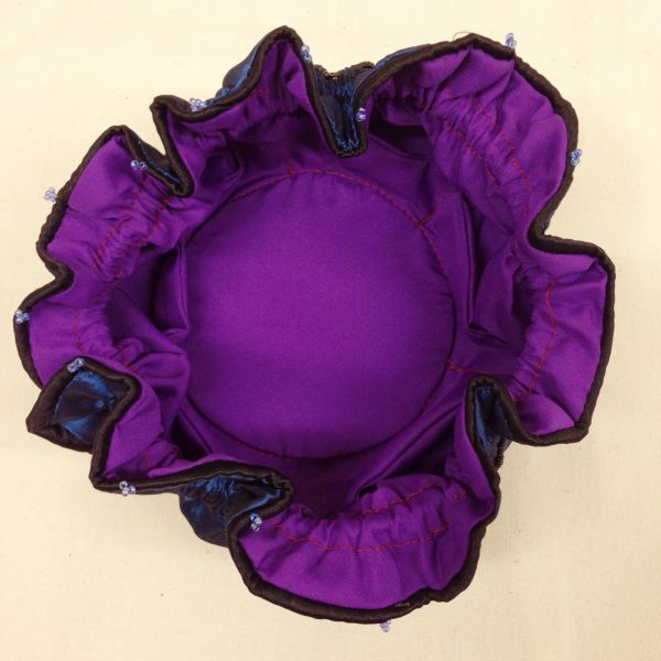 【特価】【アウトレットセール】(b326-04)_バッグ_巾着ポーチ（藍色/紫)