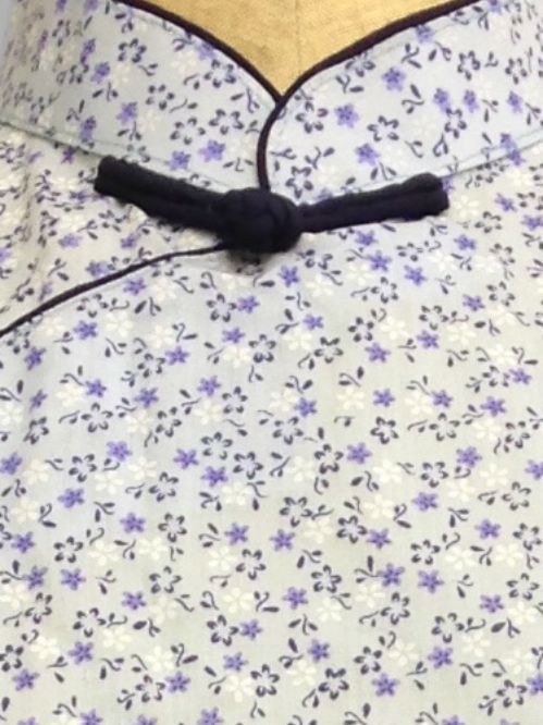 【特価】【アウトレットセール】(fh035-L-05)_Lサイズ_トップス_半袖_小花ブラウス(青&青)