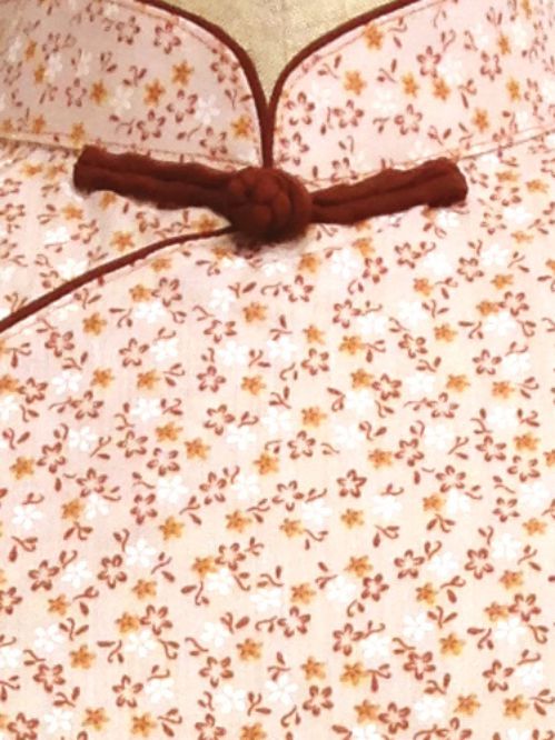 【特価】【アウトレットセール】(fh036-L-05)_Lサイズ_トップス_半袖_小花ブラウス(赤茶&赤茶)