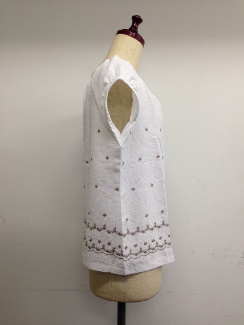 【特価】【アウトレットセール】(fh075-L-03)_Lサイズ_トップス_半袖_丸首カットソー(白)