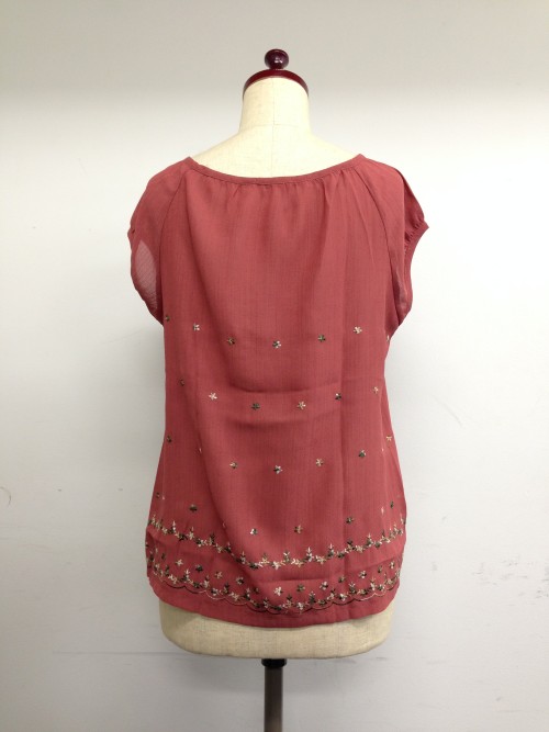【特価】【アウトレットセール】(fh076-L-04)_Lサイズ_トップス_半袖_丸首カットソー(赤紅)