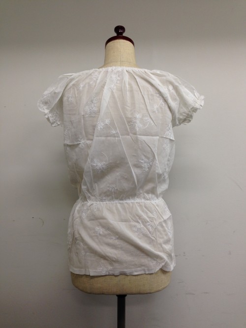 【特価】【アウトレットセール】(fh079-L-04)_Lサイズ_トップス_半袖_ふんわりブラウス(白)