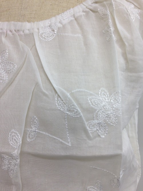【特価】【アウトレットセール】(fh079-L-05)_Lサイズ_トップス_半袖_ふんわりブラウス(白)