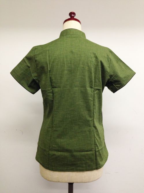 【特価】【アウトレットセール】(fh084-L-04)_Lサイズ_トップス_半袖_アオザイ風_半袖トップス(緑)