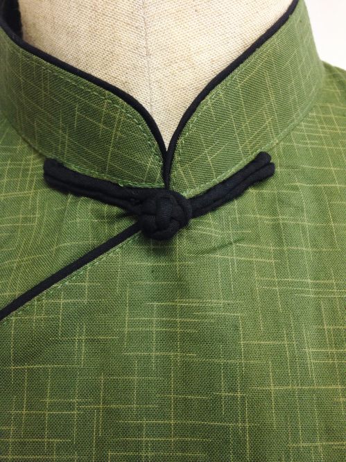 【特価】【アウトレットセール】(fh084-L-05)_Lサイズ_トップス_半袖_アオザイ風_半袖トップス(緑)