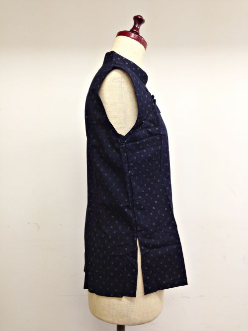 【特価】【アウトレットセール】(fh087-L-03)_Lサイズ_トップス_ノースリーブ_アオザイ風_ノースリーブトップス(紺002)