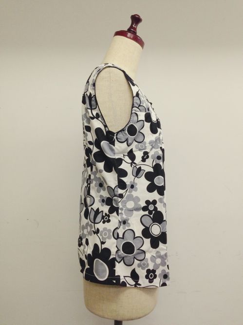 【特価】【アウトレットセール】(fh093-L-03)_Lサイズ_トップス_ノースリーブ_60-70年代風_ノースリーブスモック(ブラック)