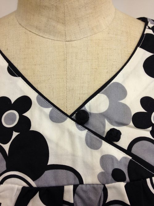 【特価】【アウトレットセール】(fh093-L-05)_Lサイズ_トップス_ノースリーブ_60-70年代風_ノースリーブスモック(ブラック)