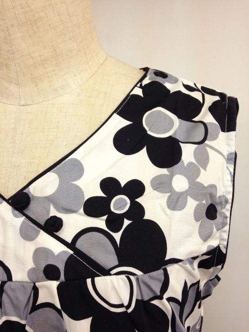 【特価】【アウトレットセール】(fh093-L-06)_Lサイズ_トップス_ノースリーブ_60-70年代風_ノースリーブスモック(ブラック)