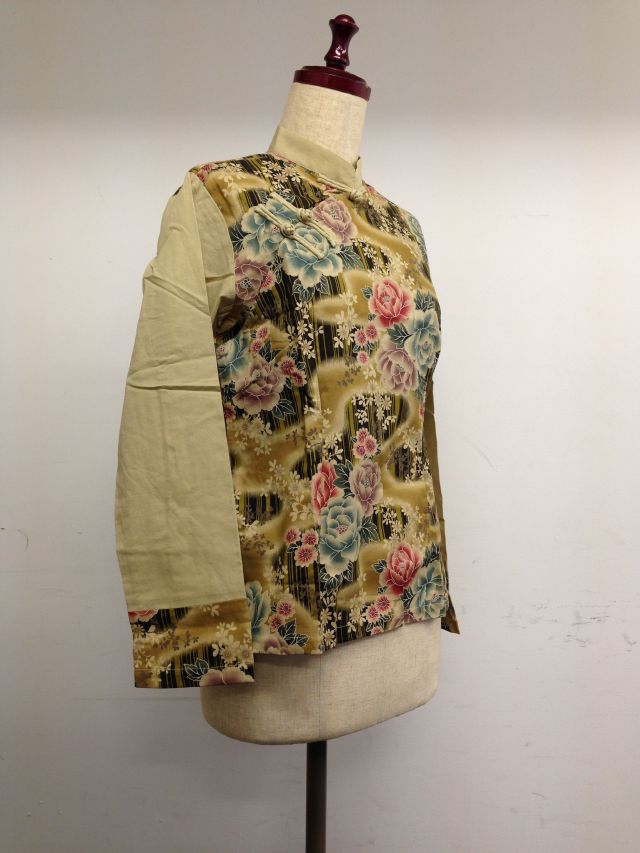 【特価】【アウトレットセール】(fn011-L-04)_Lサイズ_トップス_長袖_和花柄ブラウス(001)