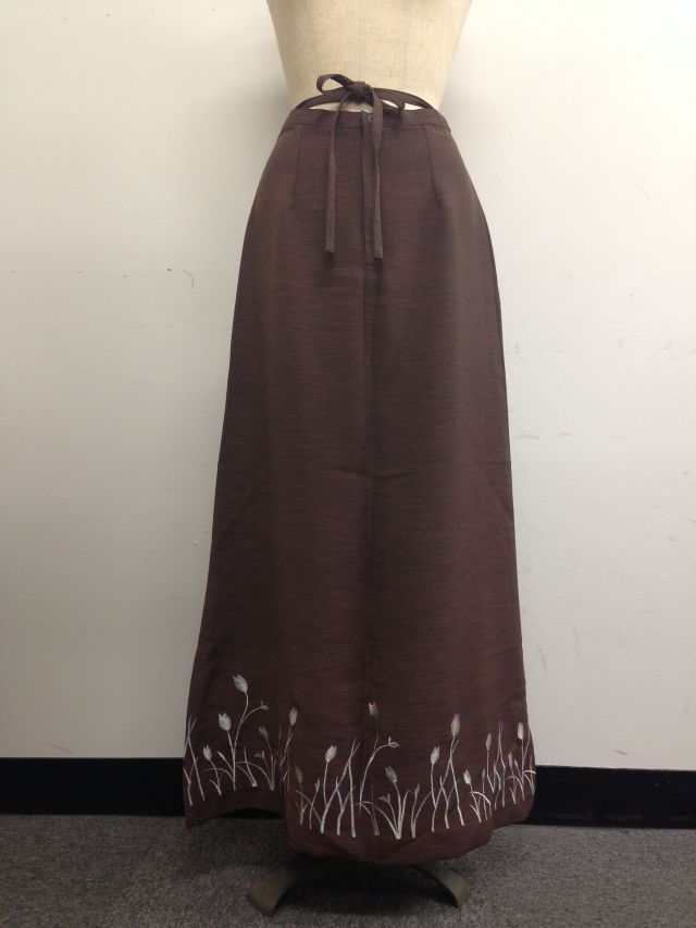 【特価】【アウトレットセール】(fop058-L-02)_Lサイズ_ボトムス_スカート_セピア色ロングスカート