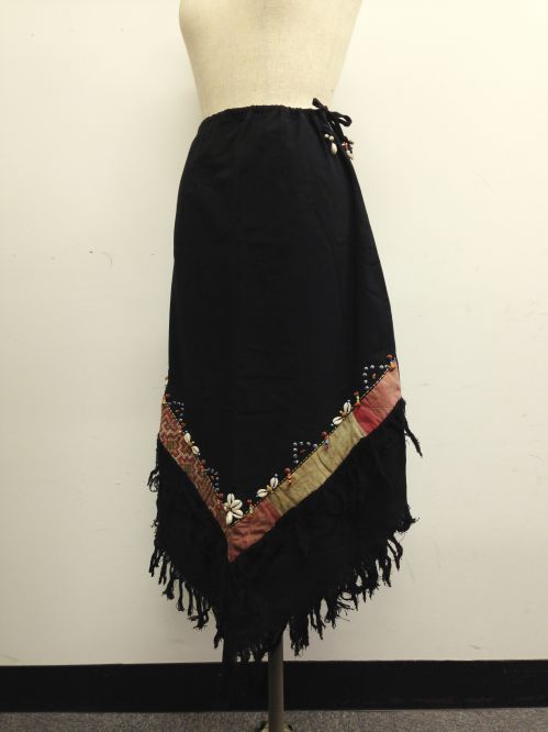 【特価】【アウトレットセール】(fop068-M-05)_Mサイズ_ボトムス_スカート_貝装飾スカート_黒/茶(004)