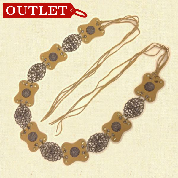 【特価】【アウトレットセール】(fop083-01)_Fサイズ_ボトムス_ベルト_エスニック調ベルト(キツネ色)