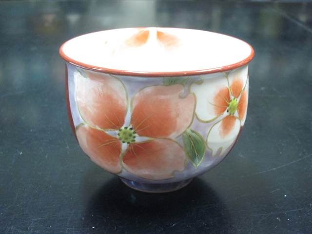 清水焼　陶あん　花好み（花水木）　茶飲み碗