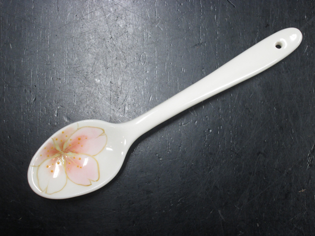 清水焼　陶あん　花々（桜）　スプーン