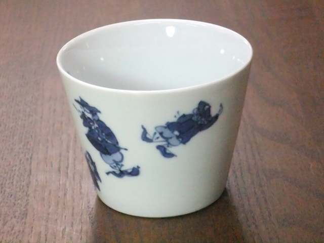 有田焼　青花　異人づくし　そば猪口（大）