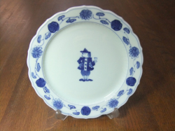 有田焼 青花 グラス異人 桔梗渕6寸ケーキ皿