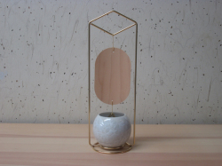 清水焼　陶あん　涼の音　置型風鈴（花結晶・白）