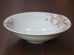 有田焼 奥川俊右衛門 色絵桜 一方押鉢