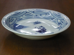 有田焼 青花 長崎紋 7寸スープ皿