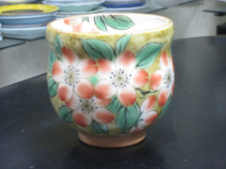 清水焼　陶あん　桜　湯呑