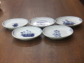有田焼　青花　絵変り　小判小皿揃（５個セット）