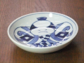 有田焼　青花　奴だこ　３．６寸深小皿